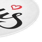 パリブラシレタリングとハート カッティングボード (角)