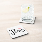 パリブラシレタリングとハート コースター (右側)