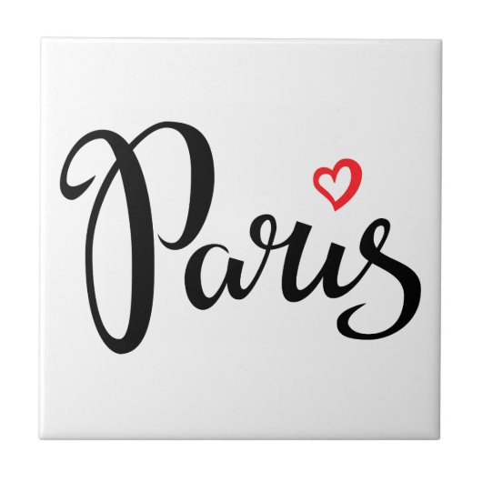 パリブラシレタリングとハート タイル (正面)