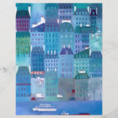 パリブルースシティスケープ絵画ズスクラップブック紙 (正面)