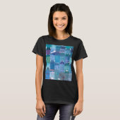 パリブルースモダンシティスケープ絵画ズ Tシャツ (正面フル)