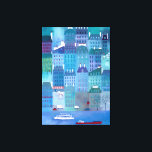 パリブルース キャンバスプリント<br><div class="desc">モダンパリの絵画春の街の風景。フランスと建築を愛する人フランスののために。オリジナルアート：Nic Squirrell</div>