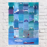 パリブルース フォトプリント          <br><div class="desc">モダンパリの絵画春の街の風景。フランスと建築を愛する人フランスののために。オリジナルアート：Nic Squirrell</div>