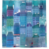 パリブルー シャワーカーテン (正面)