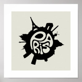 パリプラネットタイポグラフィポスター ポスター