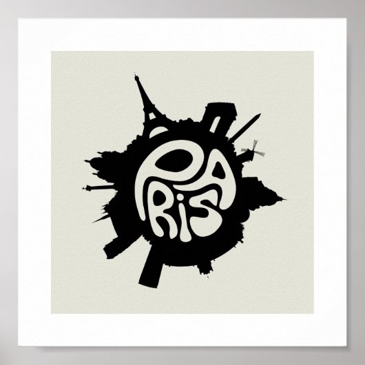 パリプラネットタイポグラフィポスター ポスター (正面)