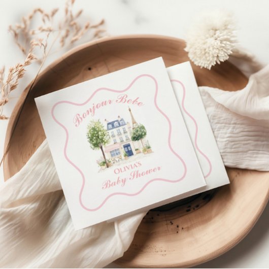 パリベビーシャワーパリジャンカフェティーパーティー スタンダードカクテルナプキン