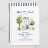 パリベビーシャワーパリジャンカフェティーパーティー 招待状 (正面/裏面)