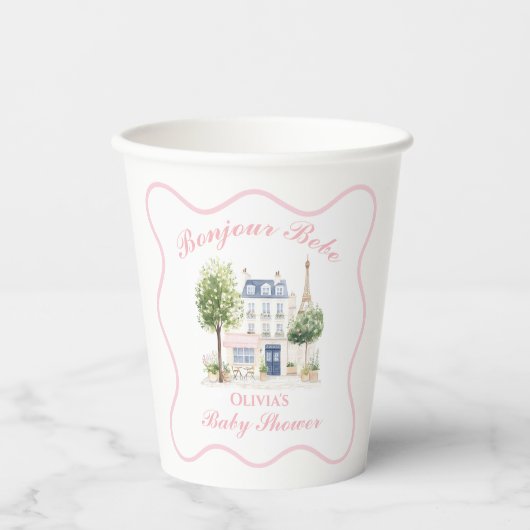 パリベビーシャワーパリジャンカフェティーパーティー 紙コップ (正面)
