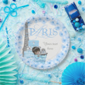 パリベビーシャワー紙プレートエスニックボーイベビー ペーパープレート (パーティー)