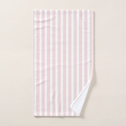 パリベーカリー |ピンクと白ストライプの ハンドタオル (ハンドタオル)