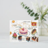 パリペストリースケッチ水彩画 ポストカード (スタンド正面)