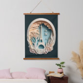 パリペーパーカットスタイルウッドトップウォールタペストリー 吊り下げ型タペストリー (寝室)