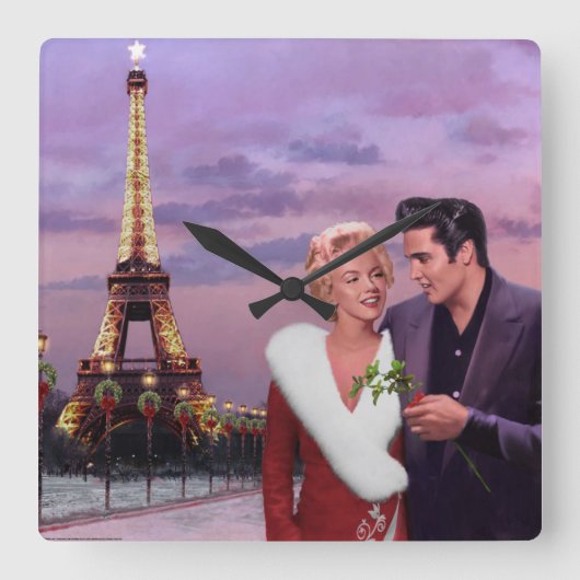 パリホリデイ スクエア壁時計 (正面)