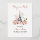 パリボンジュールベパリジャンフローラベビーシャワー 箔招待状 (正面)