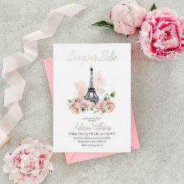パリボンジュールベパリジャンフローラベビーシャワー 箔招待状
