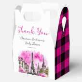 パリボンジュールベフランスのブピンクブラックベビーシャワー フェイバーボックス (オープン)