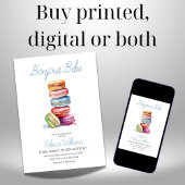 パリボンジュールベマカローンズボーイベビーシャワー 招待状