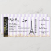 パリボーディングパス招待状パリ招待状 招待状 (正面/裏面)