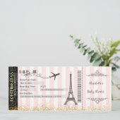 パリボーディングパス招待状、ベビー、ブライダル 招待状 (スタンド正面)