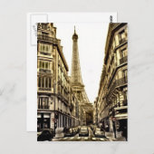 パリポストカード – エッフェルタワー ポストカード (正面/裏面)
