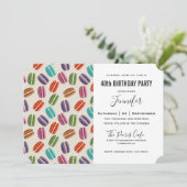 パリマカロンパターカラフルン誕生日 招待状 (スタンド正面)