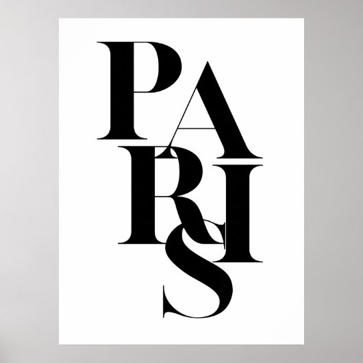 パリミニマル引用文白黒ポスター ポスター (正面)