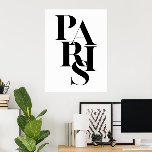 パリミニマル引用文白黒ポスター ポスター (ホームオフィス)