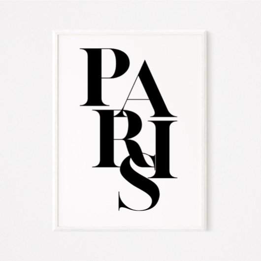 パリミニマル引用文白黒ポスター ポスター