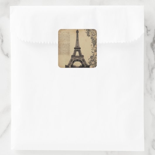 パリモダンエッフェルタワーフランスヴィンテージ スクエアシール (バッグ)