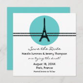 パリモダンシアのドット日付を保存招待状アクア セーブザデート (正面/裏面)