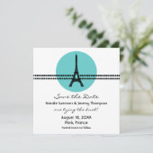 パリモダンシアのドット日付を保存招待状アクア セーブザデート (スタンド正面)