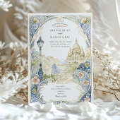 パリモンマルトル結婚ズウォーターカラーバシリカ 招待状