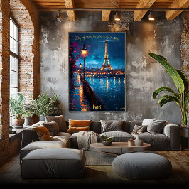 パリライトアットデュスクロマンティック夕べアート ポスター