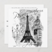 パリラツアーエッフェルエッフェルタワー招待状 招待状 (正面/裏面)