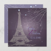 パリラヌイトエッフェルタワー結婚式招待状 招待状 (正面/裏面)