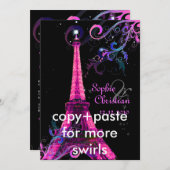 パリラヌイトエッフェルタワー結婚式招待状 招待状 (正面/裏面)