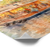 パリリバーセーヌボートトリップシーンアート ポスター (角)