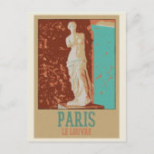 パリルーヴル美術館イラストレーションフランスポストカード ポストカード (正面)