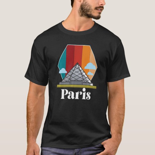 パリルーヴル美術館フランス観光客 Tシャツ (正面)