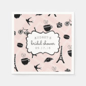 パリロマンスブライダルシャワー スタンダードカクテルナプキン (正面)