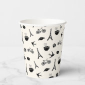 パリロマンス |エッフェルタワーパターン 紙コップ (裏面)