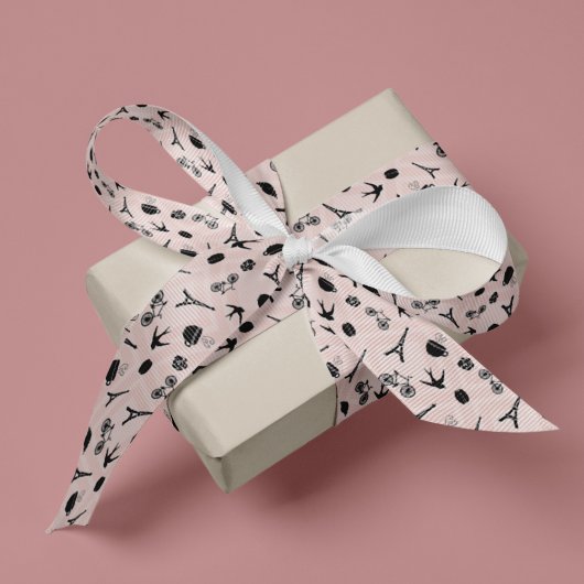 パリロマンパターン（の模様が）あるス グログランリボン