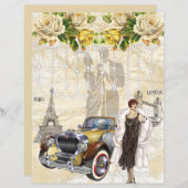 パリロンドンファッションコラージスクラップブック紙 (正面/裏面)