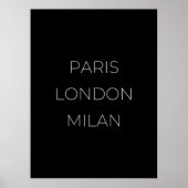 パリロンドンミランミニマリストグラフィック引用文ポスター ポスター (正面)