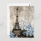 パリヴィンテージアジサイ濃いポストカード ポストカード (正面/裏面)