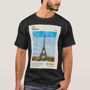 パリヴィンテージウォーターカラートラベル Tシャツ