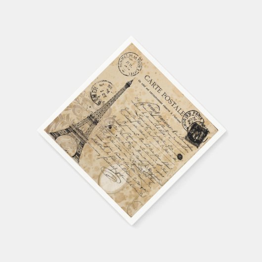 パリヴィンテージエッフェルタワー スタンダードカクテルナプキン (角)