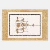 パリヴィンテージシャンデリアトリオブラック金ゴールドデクページ ラッピングペーパーシート (正面2)