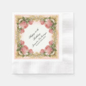 パリヴィンテージバラマナーハウスバースデーパーティー 縁ありカクテルナプキン (正面)